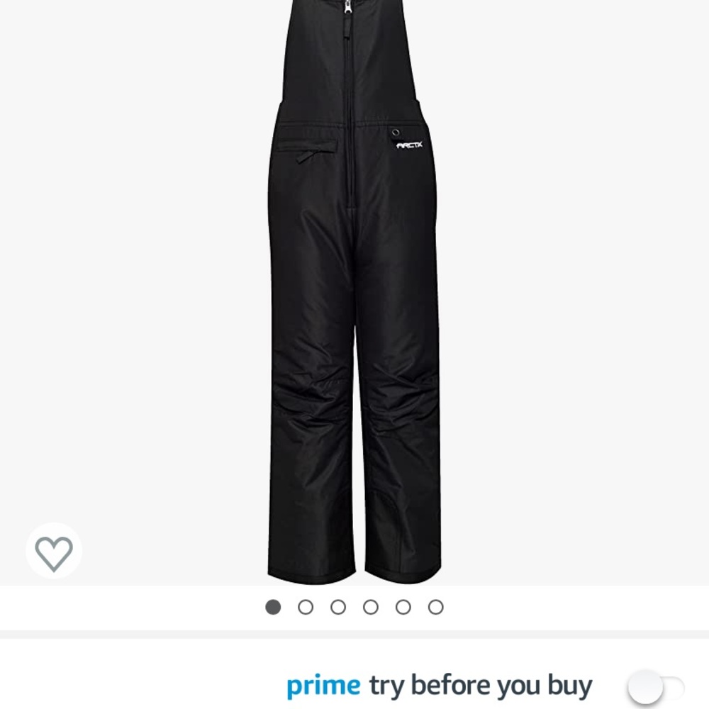 Arctix insulated skiing bibs, black, YL or 14/16, worn once Spring Break 2024